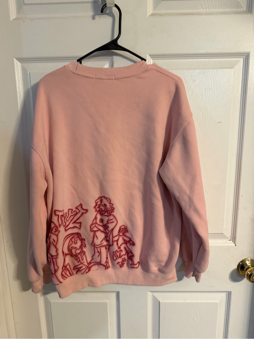 Aelfric Eden Pink Crewneck with Red Line Art Graphic - Picture 2 of 3